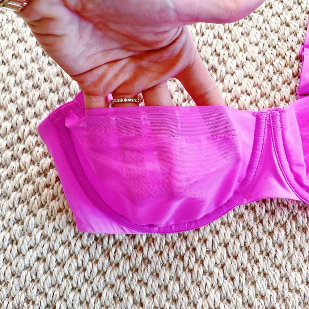Skims No Show Unlined BALCONETTE Bra hot pink 34C women’s Like New - Picture 6 of 7